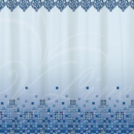 Штора для ванной 180х180см полиэстер Мозаика голубая (20)