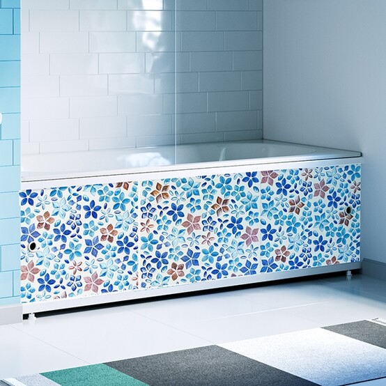 Экран для ванны 1,7м Оптима Decor мозаика синяя 1680х496х29 (4)