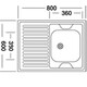 Мойка кухонная 60*80*16см 0,6мм. (без сифона) Vladiks L-401 правая (15)