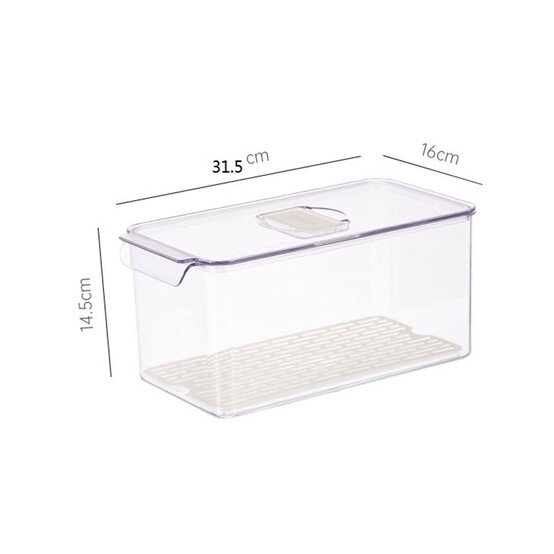 Контейнер пластиковый 34,5*16*14,5 см для хранения подставка крышка прозрачно-белый Baizheng