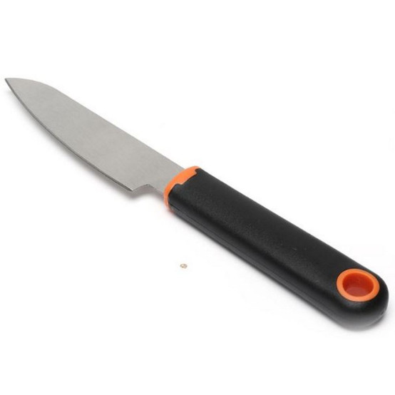 Нож нерж сталь 23,5*3*2 см пласт ручка черно-оранжевый Baizheng (1/144)