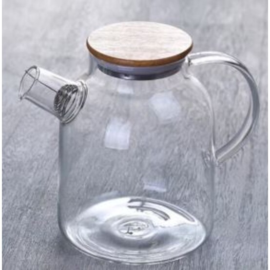 Чайник стеклянный заварочный 1500 мл бамбук кр и металл фильтром BZ-CH019 Baizheng (1/12)
