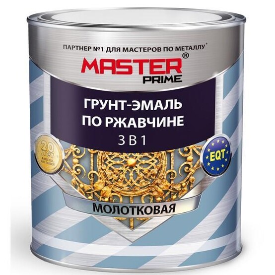 Грунт-эмаль по ржавчине 3 в 1 молотковая жемчуг 2 л(6) FARBITEX ПРОФИMASTER