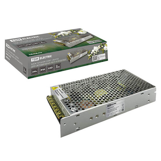 Блок питания 250Вт-12В-IP20 для светодиодных лент и модулей, металл TDM (3)