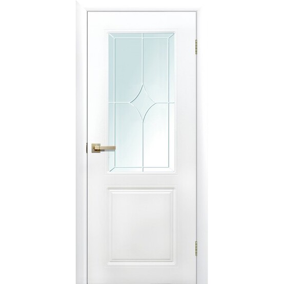 Полотно дверное остеклённое ПО Квартет ПВХ 600 белый