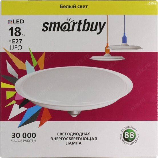 *Лампа светодиодная Е27 18Вт 4000К UFO (10/100) Smartbuy