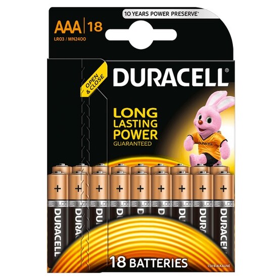 Батарейка AAA Мизинчиковая 1,5V LR03 Basic Alkaline 18шт/упак (10) DURACELL