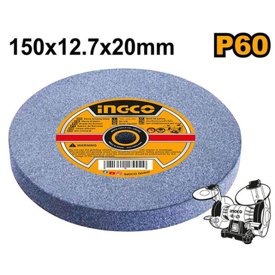 Круг шлифовальный INGCO 150*12,7*16 мм P60 AGW1506027 станок