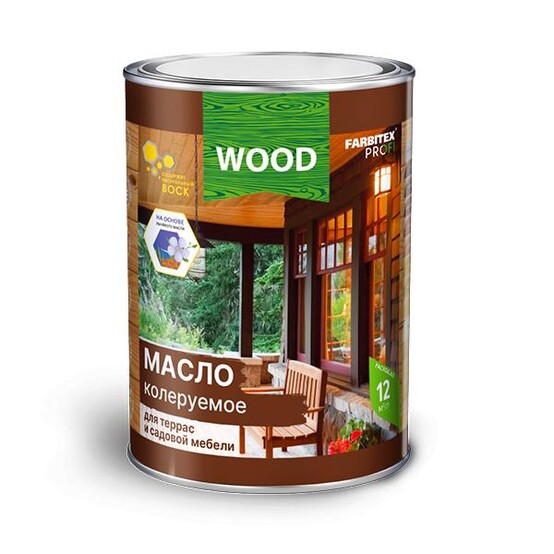 Масло колер для  тер и  мебели дуб 0.45 л(8) FARBITEX ПРОФИ WOOD