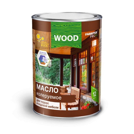 Масло колер для  тер и  мебели орех 0.45 л(8) FARBITEX ПРОФИ WOOD