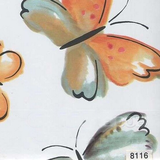 Пленка самоклеящаяся 8116 бабочки оранжево-синие 0,45*8м D&B (20)