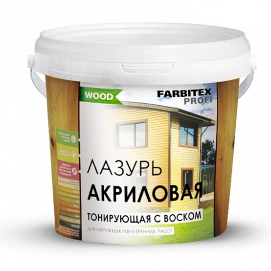 Лазурь акриловая FARBITEX ПРОФИ GOOD FOR WOOD рябина 0,9л