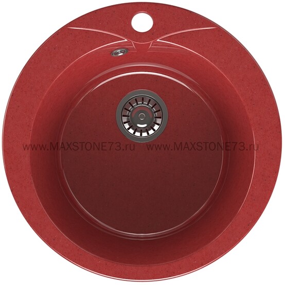 Мойка кухонная гранитная МС1 красный металлик (кругл) d470*d365*180мм глянец