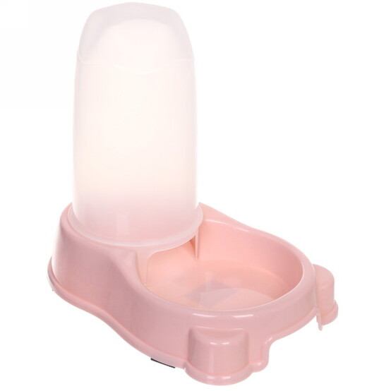 Автокормушка пластиковая для животных 1,2 л 27,5*17,57*25 см розовый Колор-Один дома