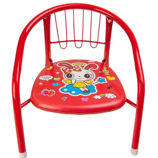 Стул металлический детский 360*350*350 мм мягкое сиденье с рисунком красный Baizheng (1/32)