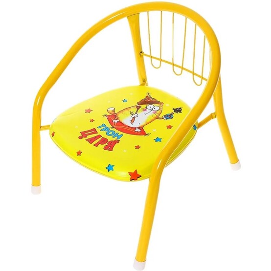 Стул металлический детский 360*350*350 мм мягкое сиденье с рисунком желтый Baizheng (1/32)