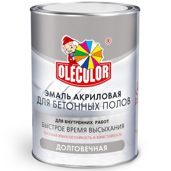 Эмаль для бетонных полов акриловая OLECOLOR белая 3,5кг