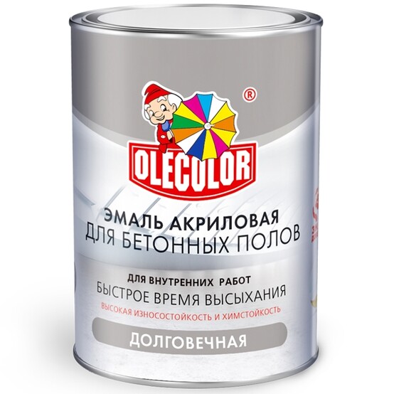 Эмаль для бетонных полов акриловая OLECOLOR красно-коричневая 3,5кг