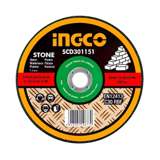 Шлифовальный диск по камню 125*6*22.2 мм INGCO SGD601251