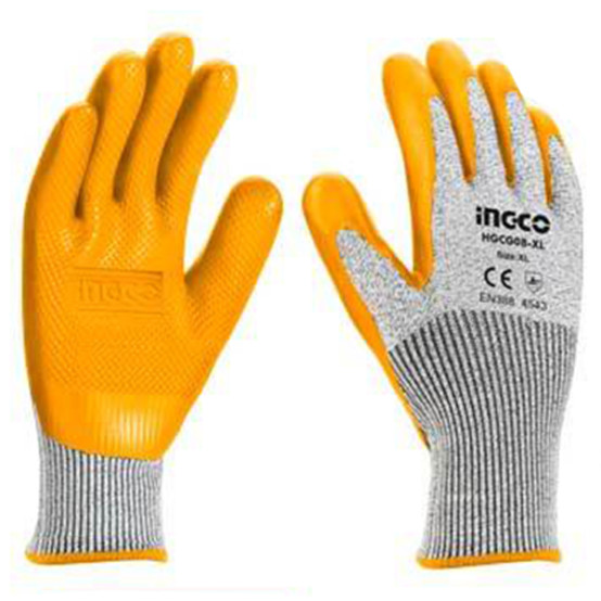 Перчатки рельефные для защиты от порезов XL INGCO HGCG08-XL INDUSTRIAL