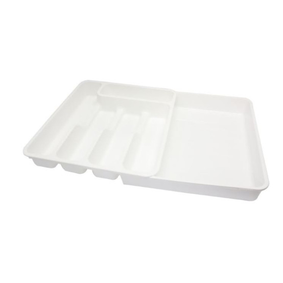 Лоток пластиковый для столовых приборов 330*295*53 мм раздвижной белый/белый Violet (1/10)