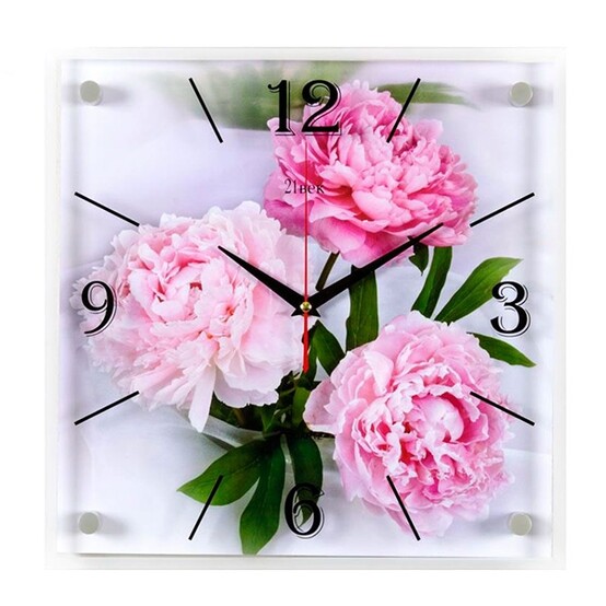 Часы настенные 21 Век "Пионы и тюльпаны" 3535-119