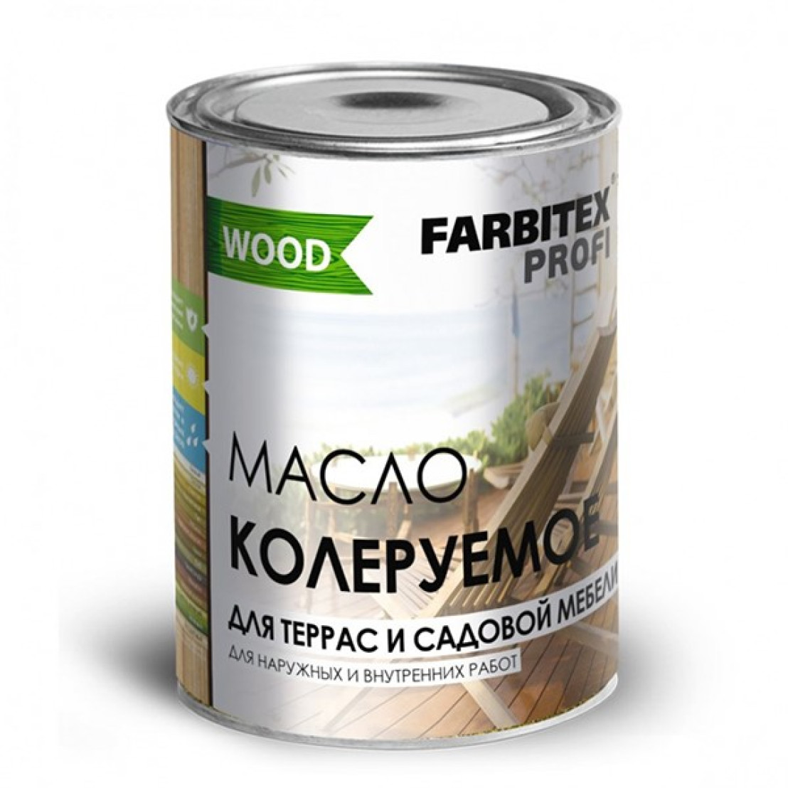 Масло FARBITEX Profi Wood для террас и садовой мебели, бесцветный, 3 л
