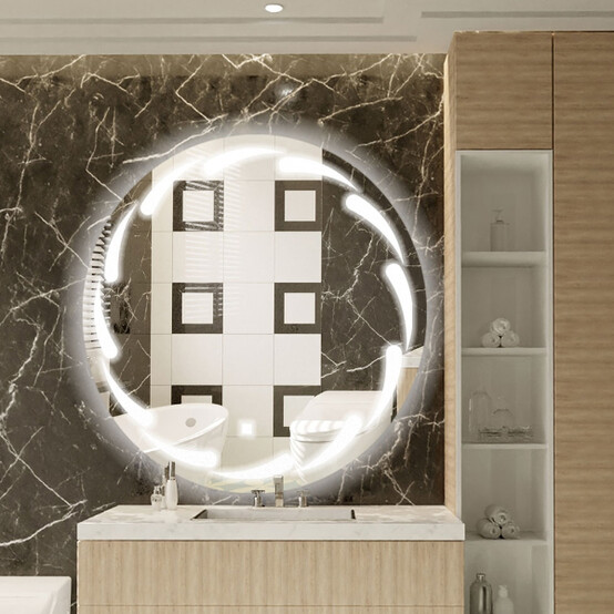 Зеркало 70*70 см с LED-подсветкой в ванную комнату круглое BZ-BS-LED010 (Bay) (6)