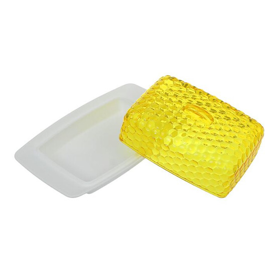 Масленка пластиковая 18,5*12*7,2 см бело-желтый Мозаика Альтернатива