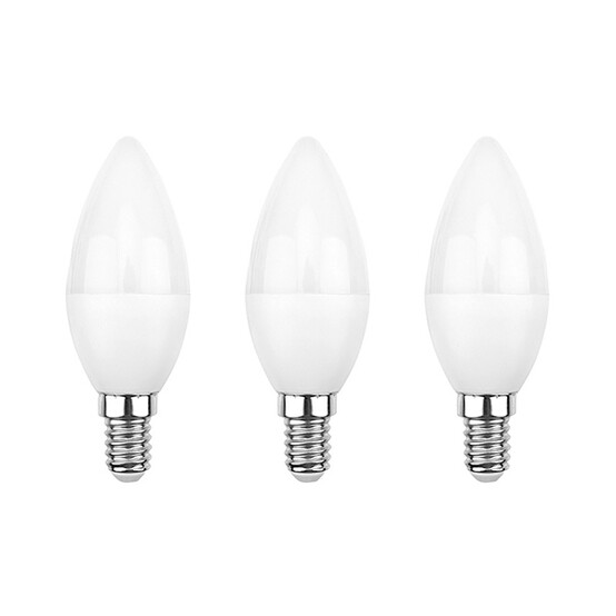 Лампа светодиодная E14  7,5 Вт 6500 K свеча 713 лм (в уп. 3 шт) Rexant