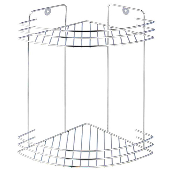Полка "Аквалиния" 2-ярусная угловая Хром (12) W2672C-2