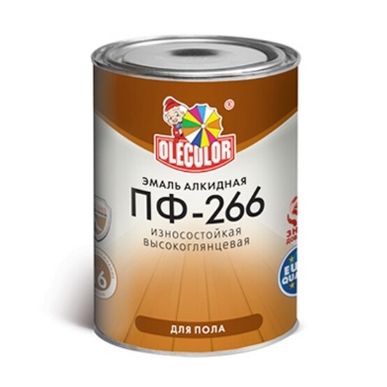 Эмаль алкидная ПФ-266 OLECOLOR золотистая для пола 1,9кг