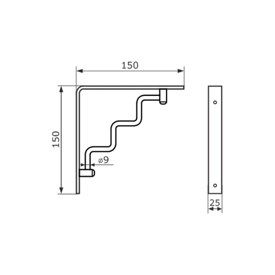 *Кронштейн уголок 150х150 белый STEP (10) D