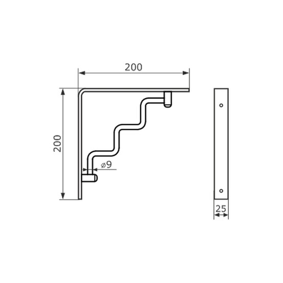 *Кронштейн уголок 200х200 белый STEP (10) D