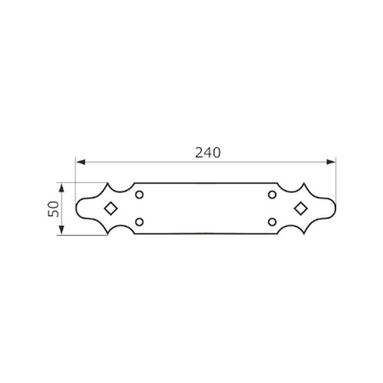 *Пластина декоративная 240х50 кованая серия ЯРОСЛАВЛЬ черный (10) D