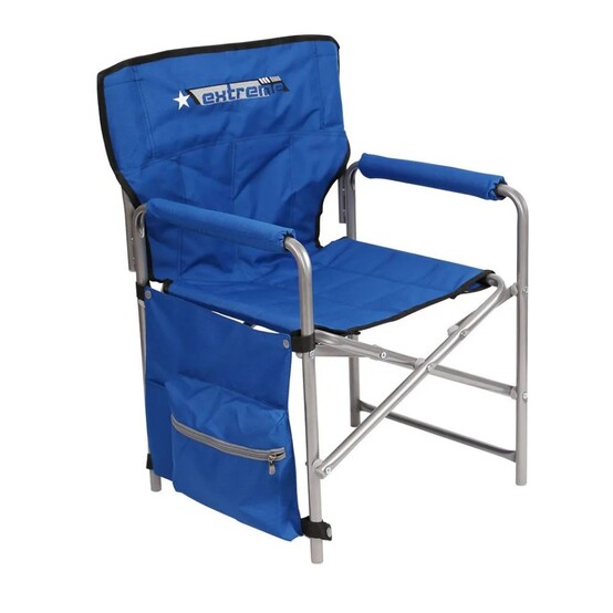 Кресло туристическое складное 490*490*820 мм нагрузка 100 кг навесной карман синий Nika