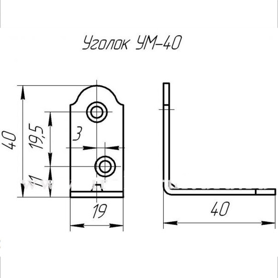 Уголок мебельный  40*40мм цинк ПРОМТАРА