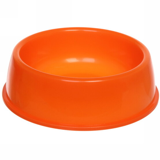 Миска пластиковая для животных 18*6 см оранжевый Радуга-Пэт (1/240)