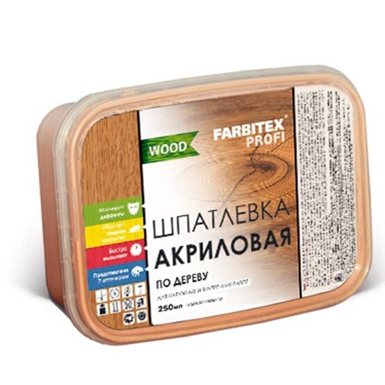 Шпатлевка по дереву Farbitex Profi Good for Wood махагон 0,4кг