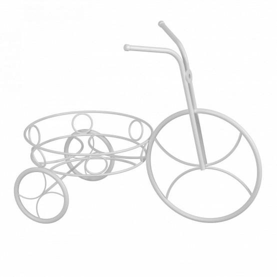 Подставка металлическая для цветов 540*290*410 мм белый Велосипед ЗМИ (1/1)