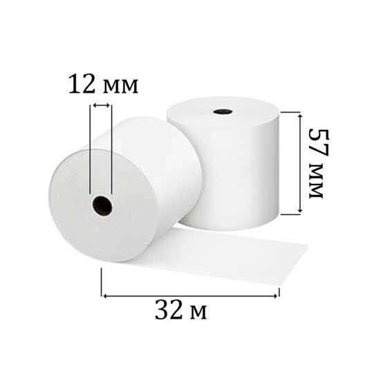 Чековая лента термо 57*40 мм втулка 12 мм длина 32 м НБК (8/156)
