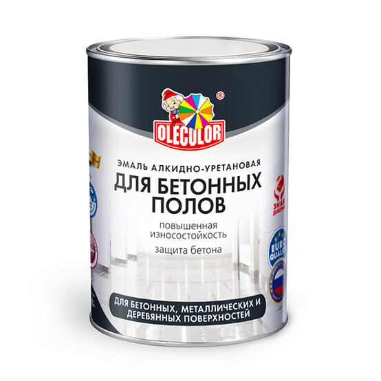 Эмаль для бетонных полов белый  2,7кг алкидно-уретановая OLECOLOR(6).