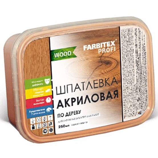 Шпатлевка по дереву Farbitex Profi Good for Wood орех 0,8кг