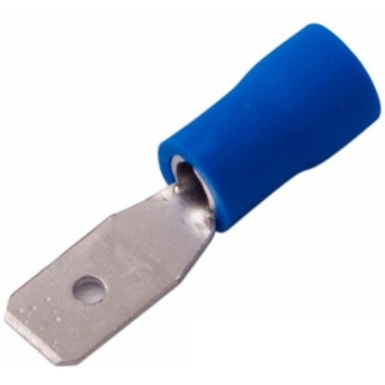 Клемма плоская изолированная штекер 2.8 мм 1.5-2.5 мм. кв. (РПи-п 2.5-(2.8)) синяя REXANT (100)