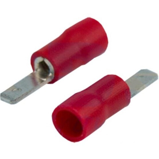 Клемма плоская изолированная штекер 2.8 мм 0.5-1.5мм. кв. (РПи-п 1.5-(2.8)) красная  REXANT (100)