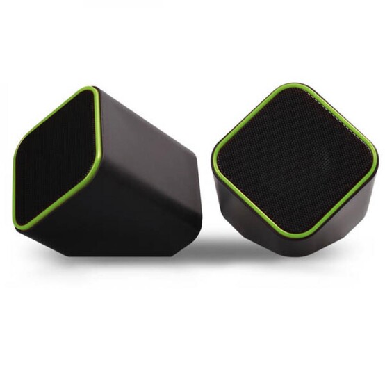 Система акустическая CUTE, 6вт, питание от USB черно-зеленые Smartbuy (60/1)