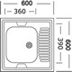 Мойка кухонная 60*60*16см 0,6мм. (без сифона) Vladiks L-403 левая (15)