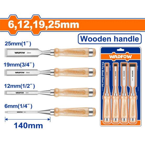 Набор стамесок 140 мм, 4 шт WADFOW WWC3214