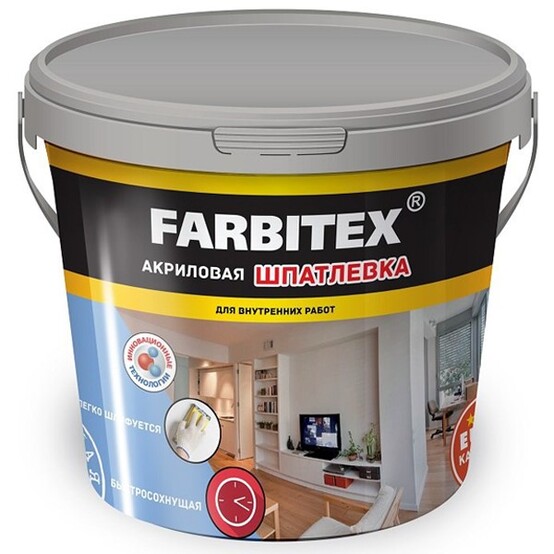 Шпатлевка для стен и потолков Farbitex для внутренних работ 3,5кг