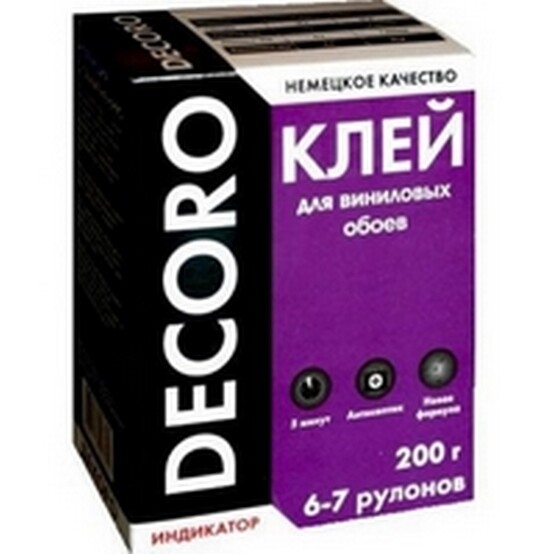Клей обойный Decoro винил 200гр (6-7 рул)